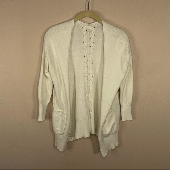 SMALL IVORY WHITE CREAM POOF APPAREL SWEATER NEUTRAL COLOR LONG SLEEVE - Picture 6 of 15